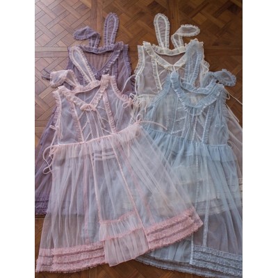 Cat Romance Cellophane Candy Wrapper Bunny Ears Overdress(Reservation/4 Colours/Full Payment Without Shipping)